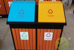 贺州物业小区分类钢木垃圾桶定制厂家