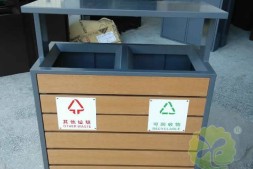 广西城市街道分类钢木垃圾桶定制厂家