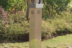 广西桂林高档创意方形不锈钢烟蒂柱
