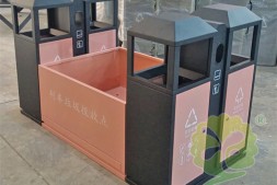 南宁高铁站喷塑组合式不锈钢分类垃圾桶